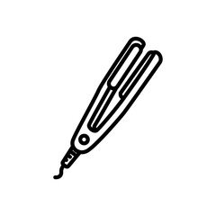 hair straightener icon vector, line style icon
