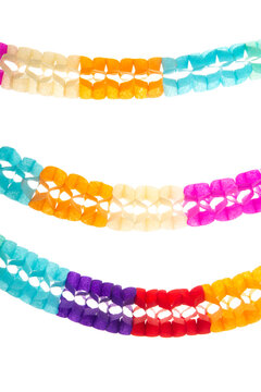 party streamers isolated over white