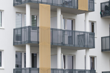 Multi-family apartment block with lots of windows