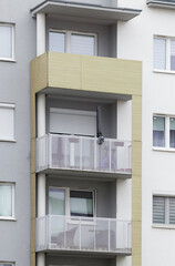 Multi-family apartment block with lots of windows