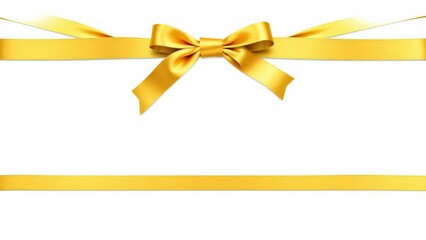 Fototapeta premium Elegant Golden Ribbon Bow Decoration for Gift Wrapping, Celebrations, and Special Occasions