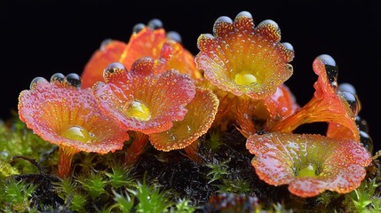 Arrhenia Mushroom Emerging in Fresh Spring Soil