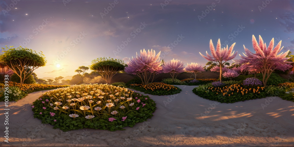 Wall mural full 360 degrees seamless spherical panorama hdri equirectangular projection of a breathtaking parad