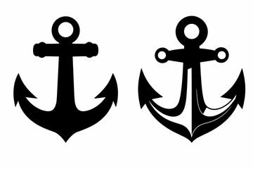 Anchors icon set. Icon set featuring various nautical signs