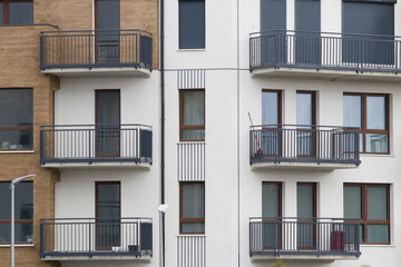 Multi-family apartment block with lots of windows