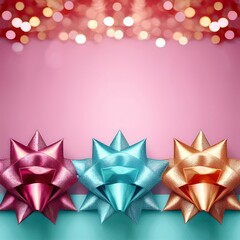 celebration background with shiny colorful beautiful ribbon