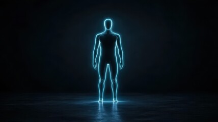 Protecting Privacy from Cyberbullying. A glowing silhouette represents self-reflection and inner thoughts in a dark space.