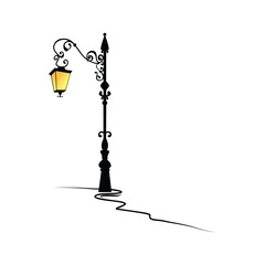 street lamp on white background