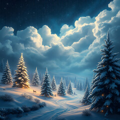  Christmas landscape. Christmas background