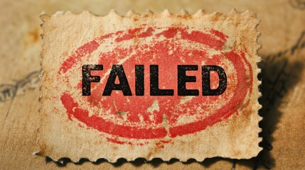 Failed concept with grunge stamp on vintage background for business challenges or education New Years Dishonor List Day