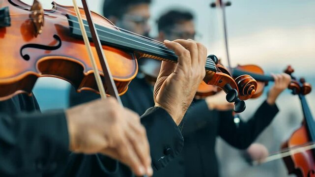 Musicians playing traditional music at a Day of the Dead celebration.