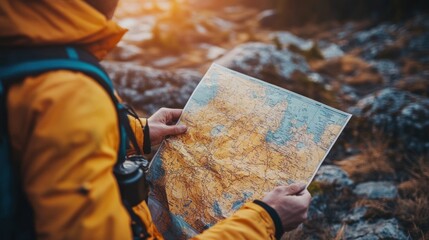 A team of scientists consults detailed maps and satellite guides to strategically plan their research route through rugged mountain landscapes.