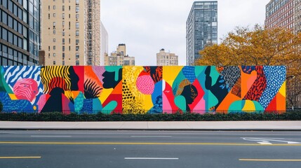 Naklejka premium Black Consciousness Day Vibrant urban street art mural in a downtown cityscape