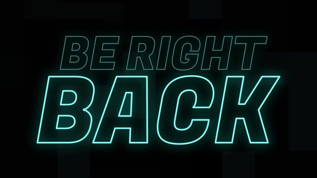 Be right back stream overlay animation with flickering text 4k video - Powered by Adobe