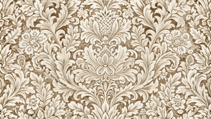 damask seamless pattern,  floral pattern for fashion, interior, and textile, wallpaper background luxury beige