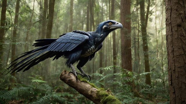 Microraptor in Woods 