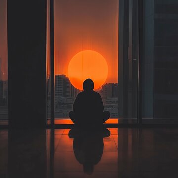 saudi man customer service feling love night mood orange backlight ,generative ai