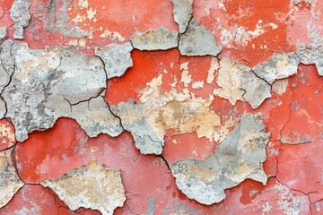 Peeling Paint on Rustic Wall; A Study in Texture and Color Contrast
