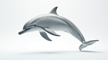 Graceful Dolphin Leaping in Mid-Air, Captured in Stunning Detail and Clarity, Showcasing the Beauty and Elegance of Marine Life in a Minimalist Style