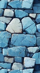 Fototapeta premium Seamless pattern of stacked blue stone bricks.