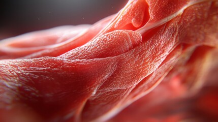 Detailed Close-Up of Muscle Tissue with Visible Veins