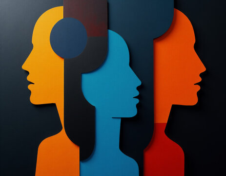 Abstract orange and blue background. Generative Ai