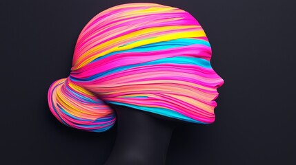 Neon Paint Strokes Embrace a Profile