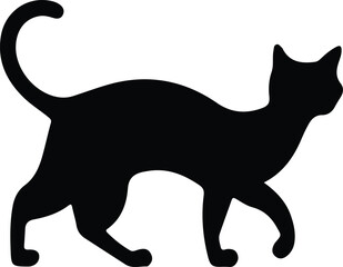 Walking Cat Silhouette vector Art Illustration