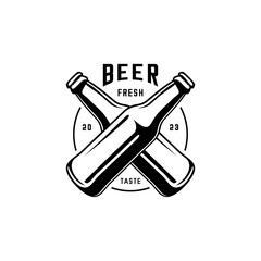 Two bottles of beer logo vector 