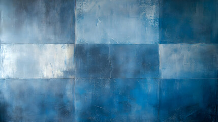 Obraz premium Abstract Blue and White Painted Background with a Textured Surface and a Checkered Pattern