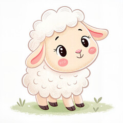 Adorable lamb in festive spring setting illustration