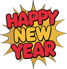 Happy  New Year text Vector Design