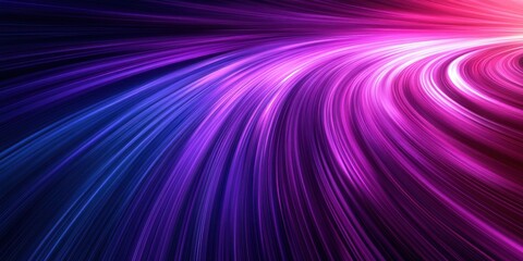 Abstract Curved Lines of Purple, Blue, and White Light
