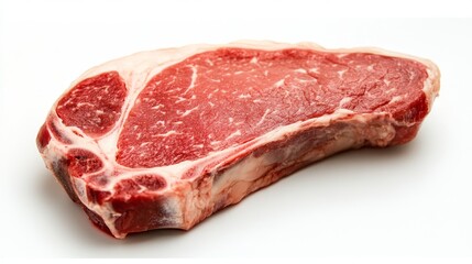 Fototapeta premium A Close-Up View of Fresh, Raw Beef Steak Showing Intricate Marbling and Texture, Perfect for Culinary Inspiration and Meat Presentation in Stock Photos