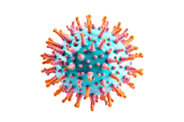 Detailed representation of a corona virus isolate, with a focus on the surface features and viral envelope, isolated on a bright white background