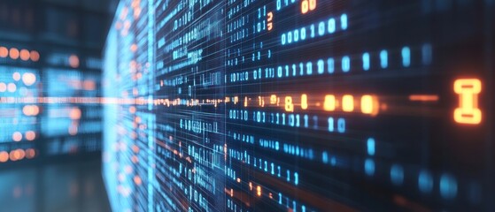 Abstract digital data stream representing technology and information flow.