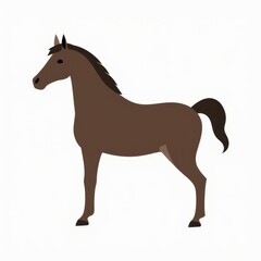 Fototapeta premium Profile of a Horse with Flowing Mane and Raised Tail