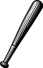 Baseball bat Vector Black Silhouette Design For T-Shirt