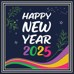 Happy new year vector template background illustration