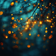 Soft bokeh lights on a dark background creating a dreamy texture