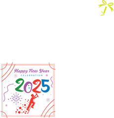 Happy new year vector template background illustration