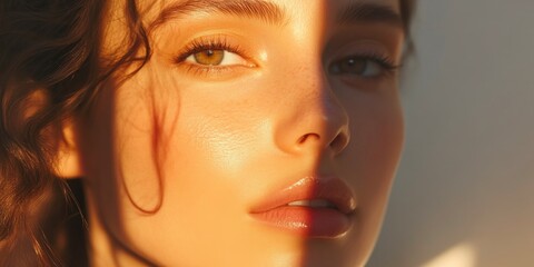 Beautiful woman with hydration cream for flawless skin
