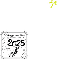 Happy new year vector template background illustration