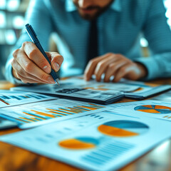 3D Flat Vector Financial Analyst Presenting Data in Hybrid Meeting Concept Illustration of Analys