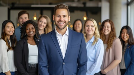 Obraz premium Business leader guiding team through new project ideas