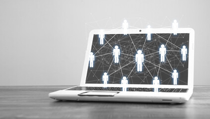 Network of people icons. Global communication