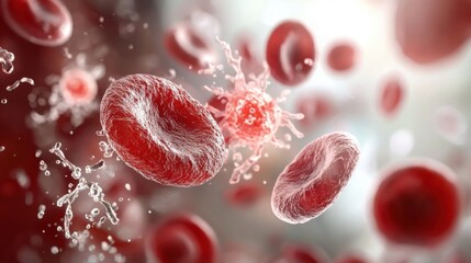 Fototapeta premium High-Resolution View of Red Blood Cells in Detail