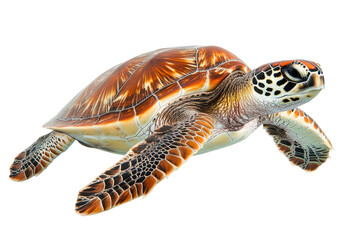 Obraz premium A graceful sea turtle swimming freely underwater in a vibrant ocean setting