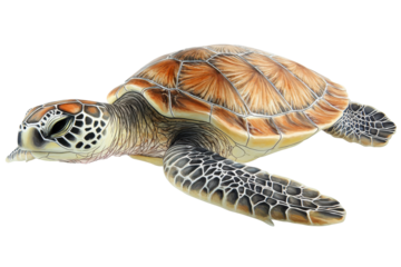 Sea turtle gracefully swimming underwater in a vibrant ocean ecosystem