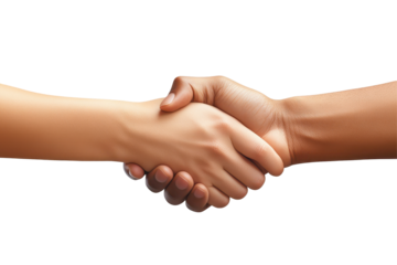 Diverse business partnerships formed through a handshake in a modern office